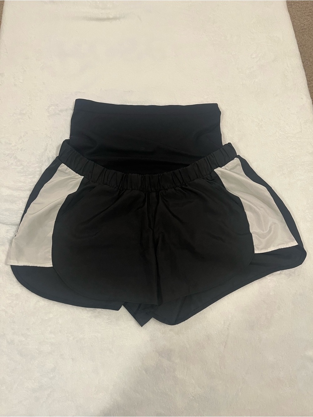 A Glow Active Black and White Athletic Shorts - Size Small MATERNITY